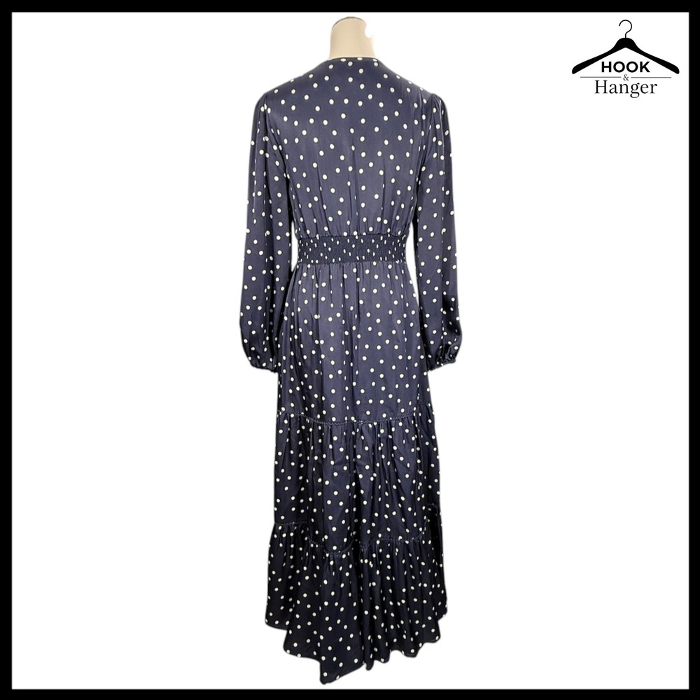 Boden‎ Pippa Navy White Polka Dot Maxi Dress 6 R Spring Wedding Guest Graduation - Picture 7 of 16